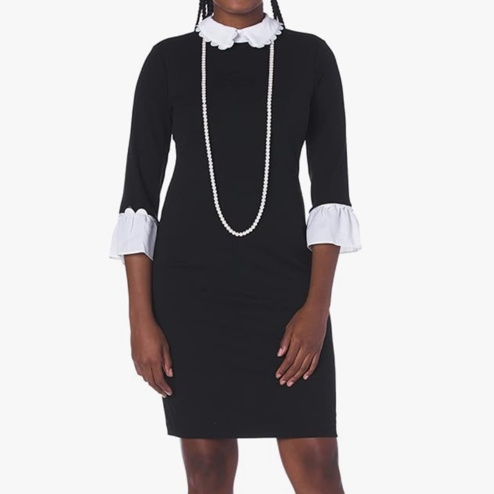 KARL LAGERFELD black Women's Long Sleeve Sheath Dress 8